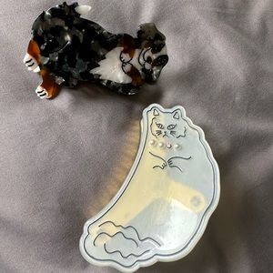 French dog and cat / Bernese Mountain dog acetate acrylic hair claw clip